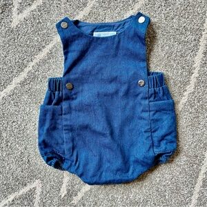 Jacadi Paris Blue Denim Summer One Piece Romper Size 1 Month